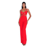 Sleeveless Pink Evening Jumpsuit